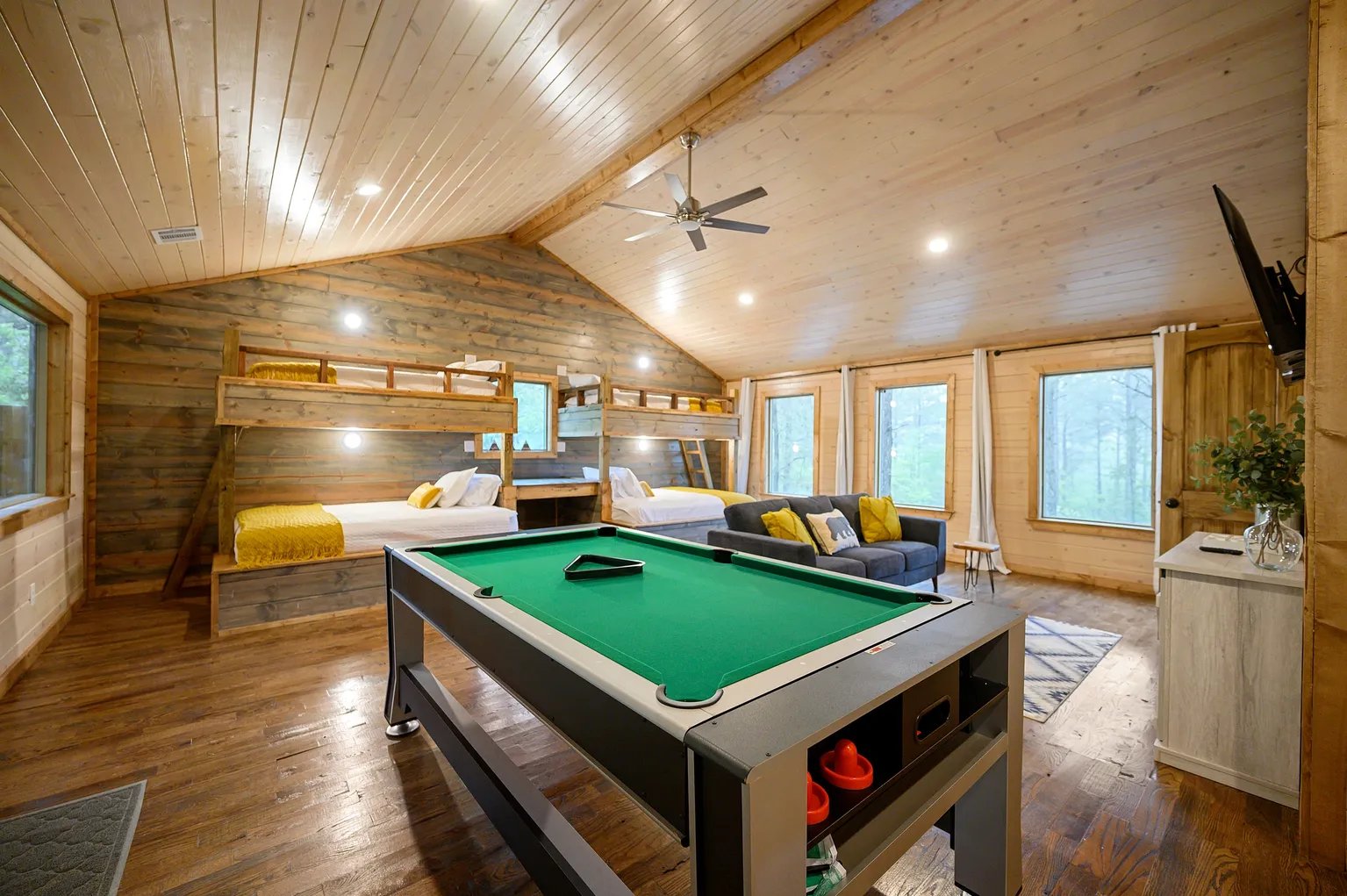 Game room with pool table
