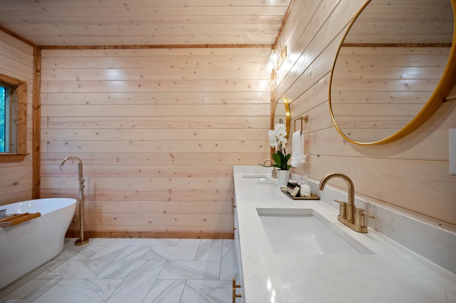 Primary bathroom double vanity